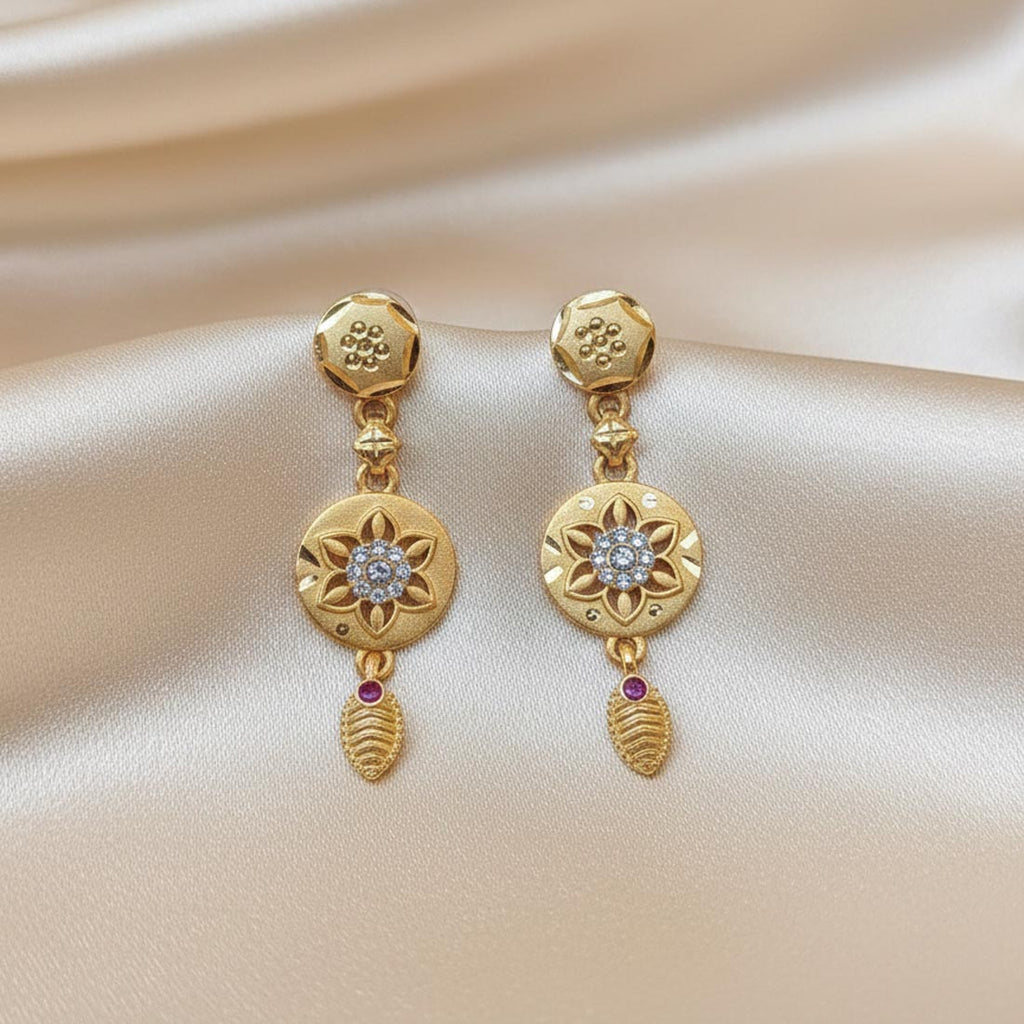 Gold Color Antique Earrings Perfect For Traditional Events And Cultural Celebrations