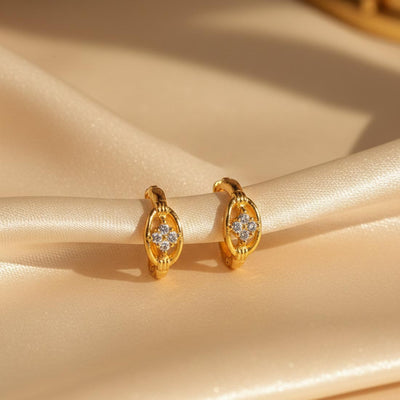 Gold Color Antique Earrings Featuring Elegant Antique Finish For Ethnic Outfits