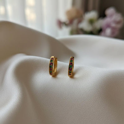 Rani & Green Color Antique Earrings Combining Vibrant Hues With Traditional Antique Craftsmanship