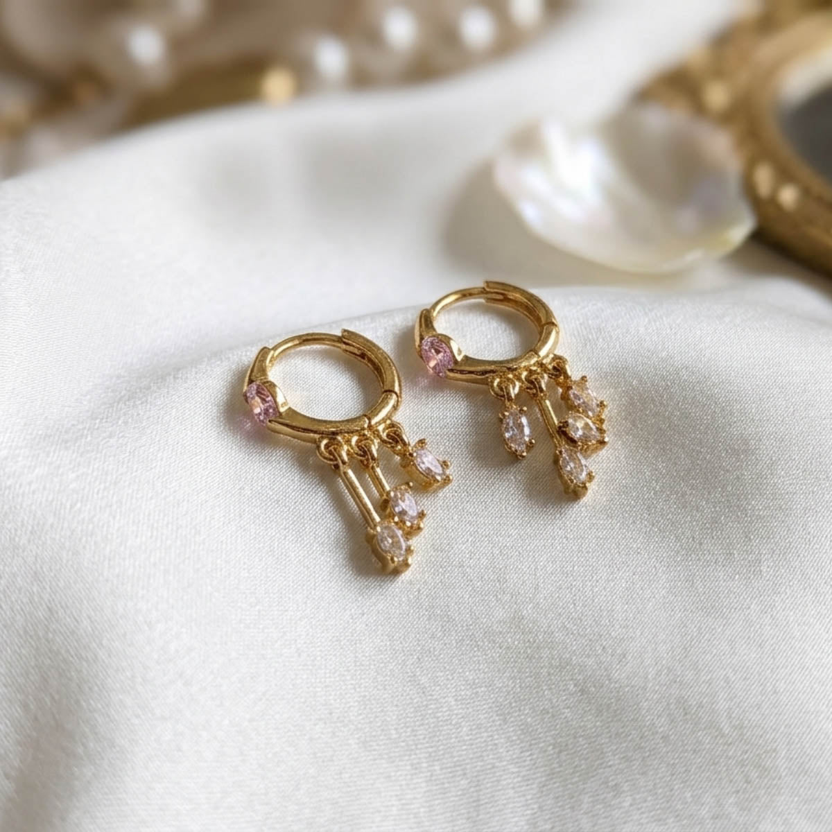Gold Color Traditional Antique Earrings