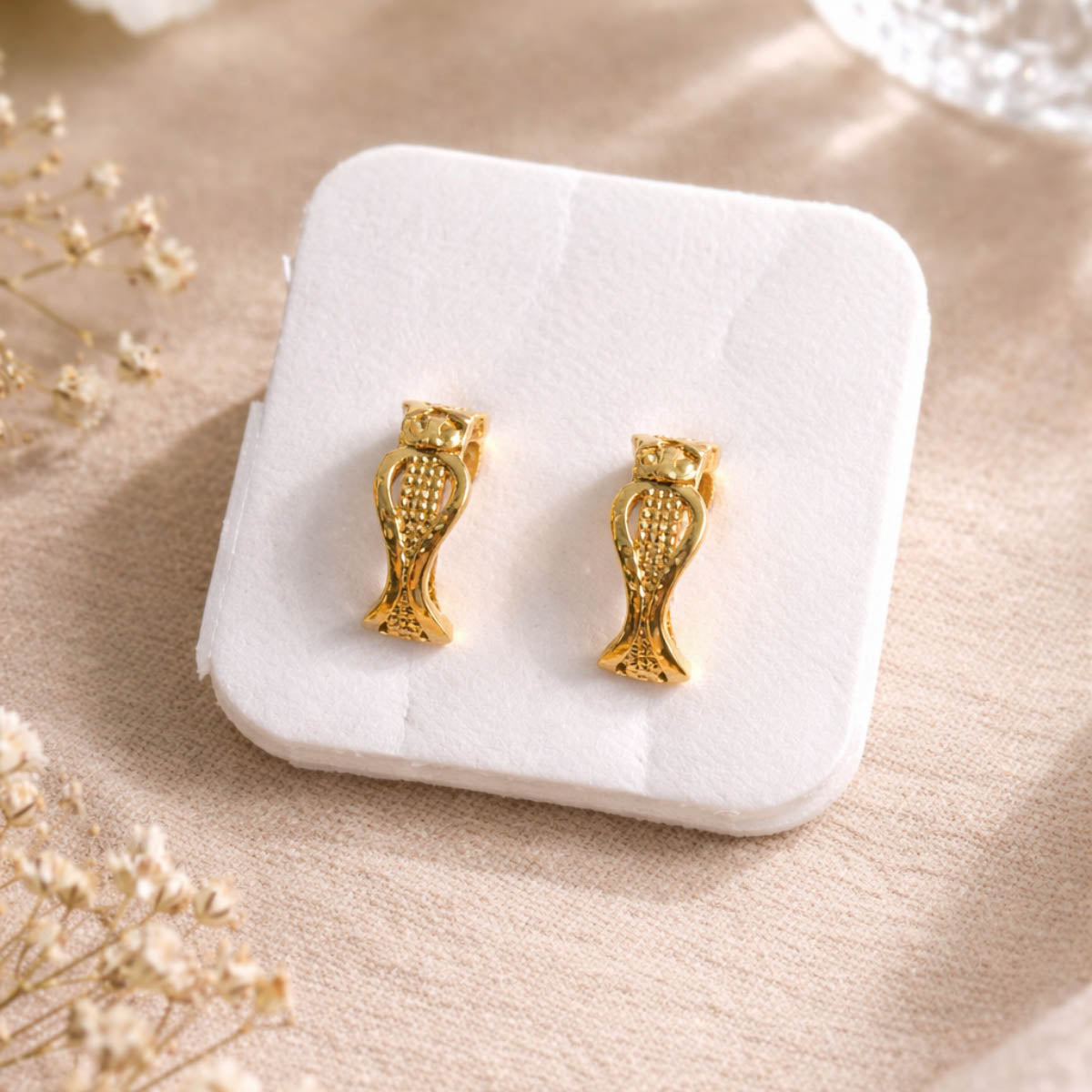 Gold Color Vintage Antique Earrings