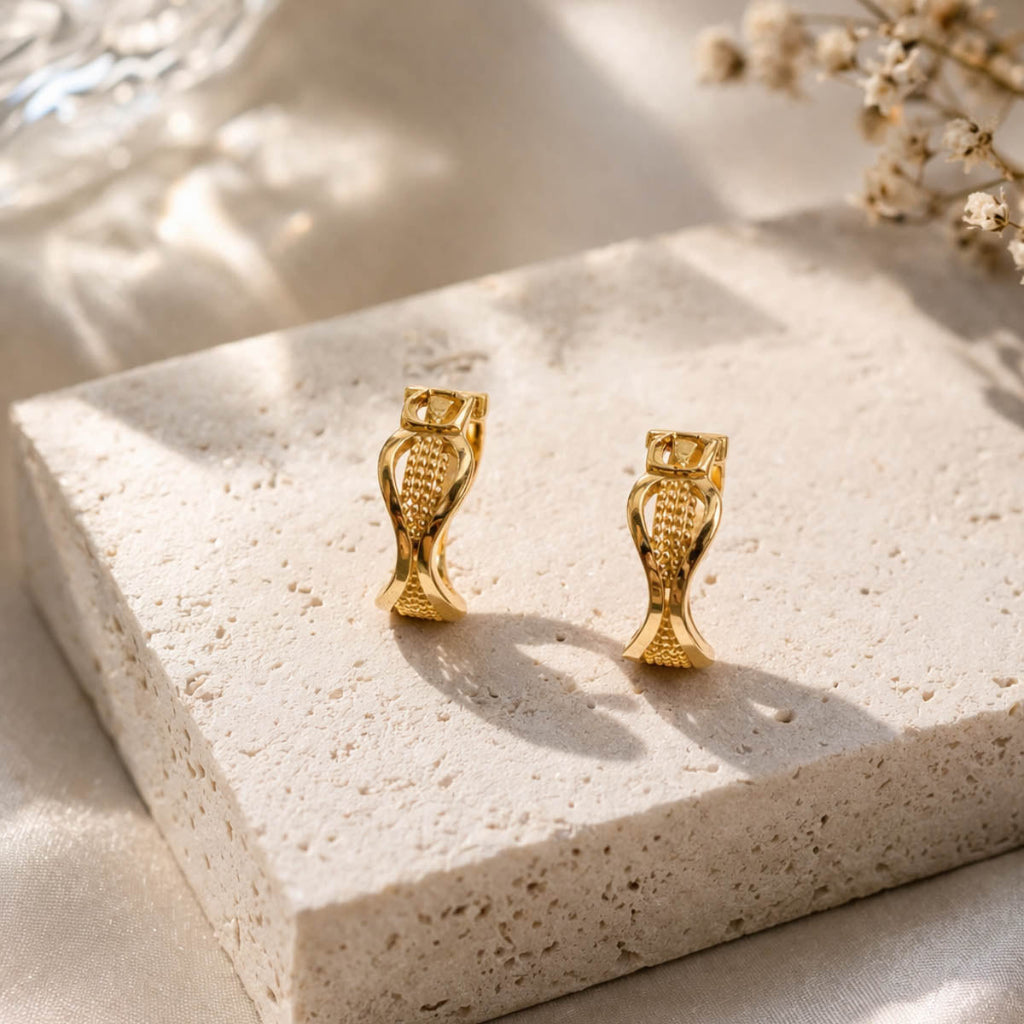 Gold Color Vintage Antique Earrings