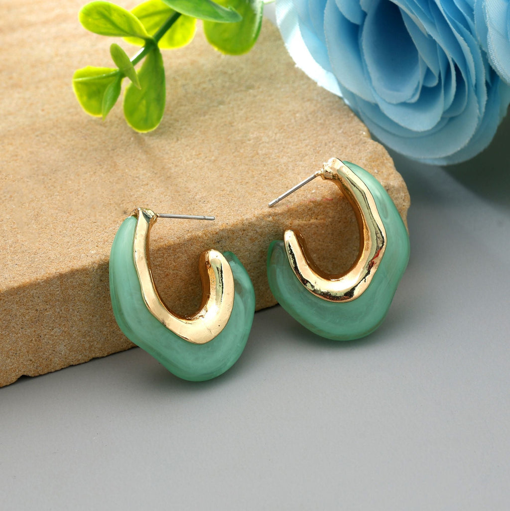 Pista Green Color Antique Earrings Elegant Traditional Ethnic Designer Statement Jewelry