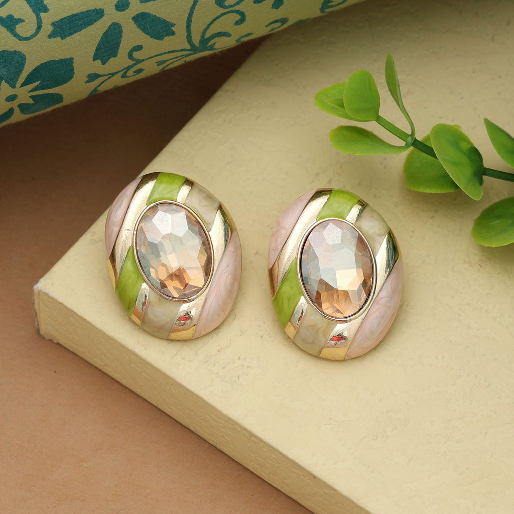 Gold Color Antique Earrings Classic Ethnic Heritage Style Statement Jewelry Design