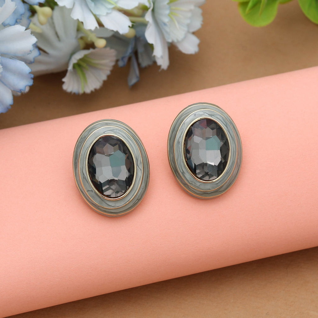 Grey Color Antique Earrings Modern Ethnic Antique Finish Stylish Jewelry Design