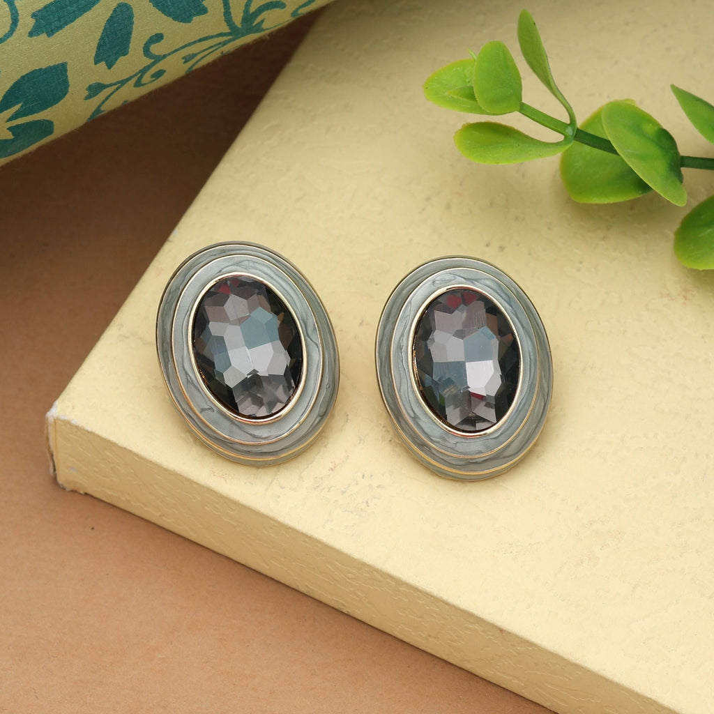 Grey Color Antique Earrings Modern Ethnic Antique Finish Stylish Jewelry Design