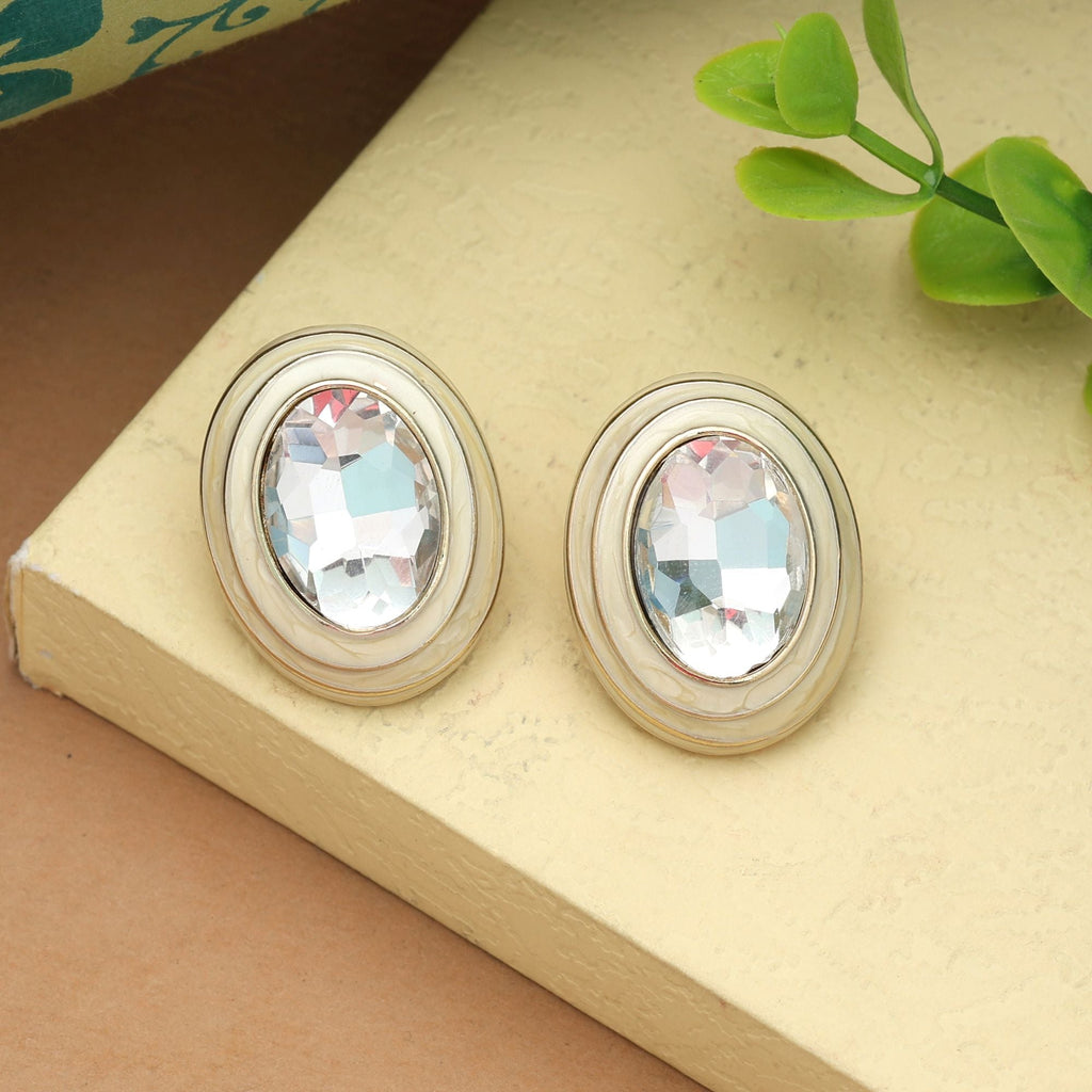 White Color Antique Earrings Royal Antique Inspired Ethnic Statement Jewelry