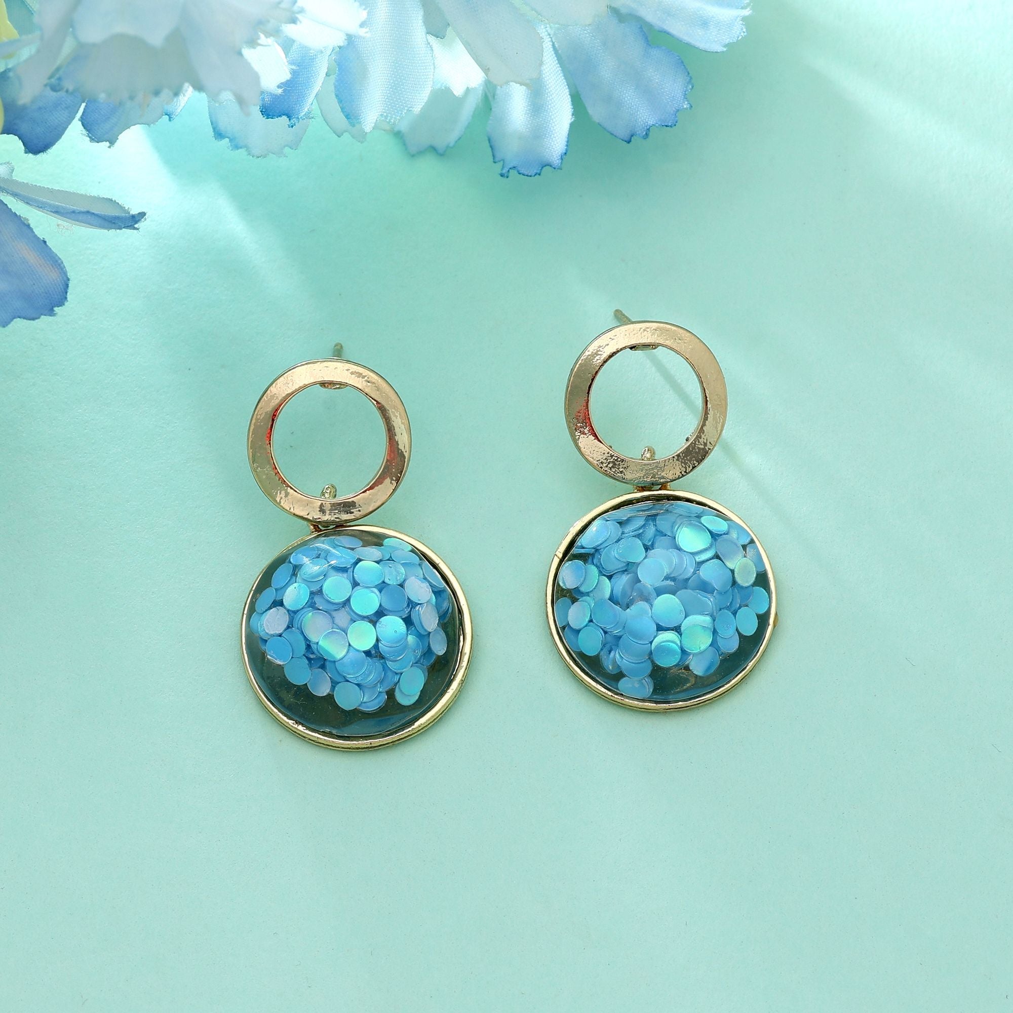 Firozi Color Antique Earrings Unique Vintage Inspired Traditional Jewelry Design