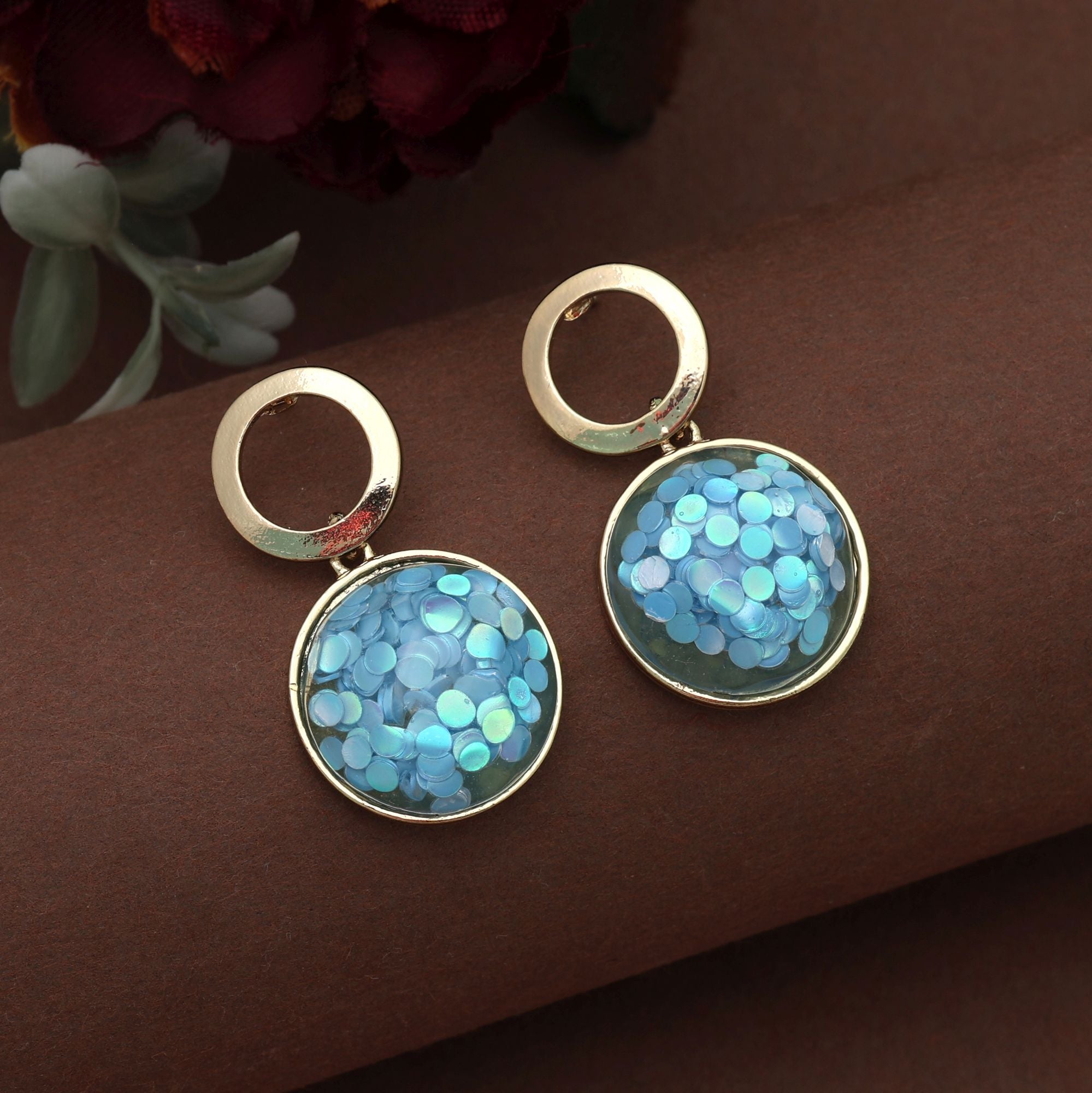 Firozi Color Antique Earrings Unique Vintage Inspired Traditional Jewelry Design