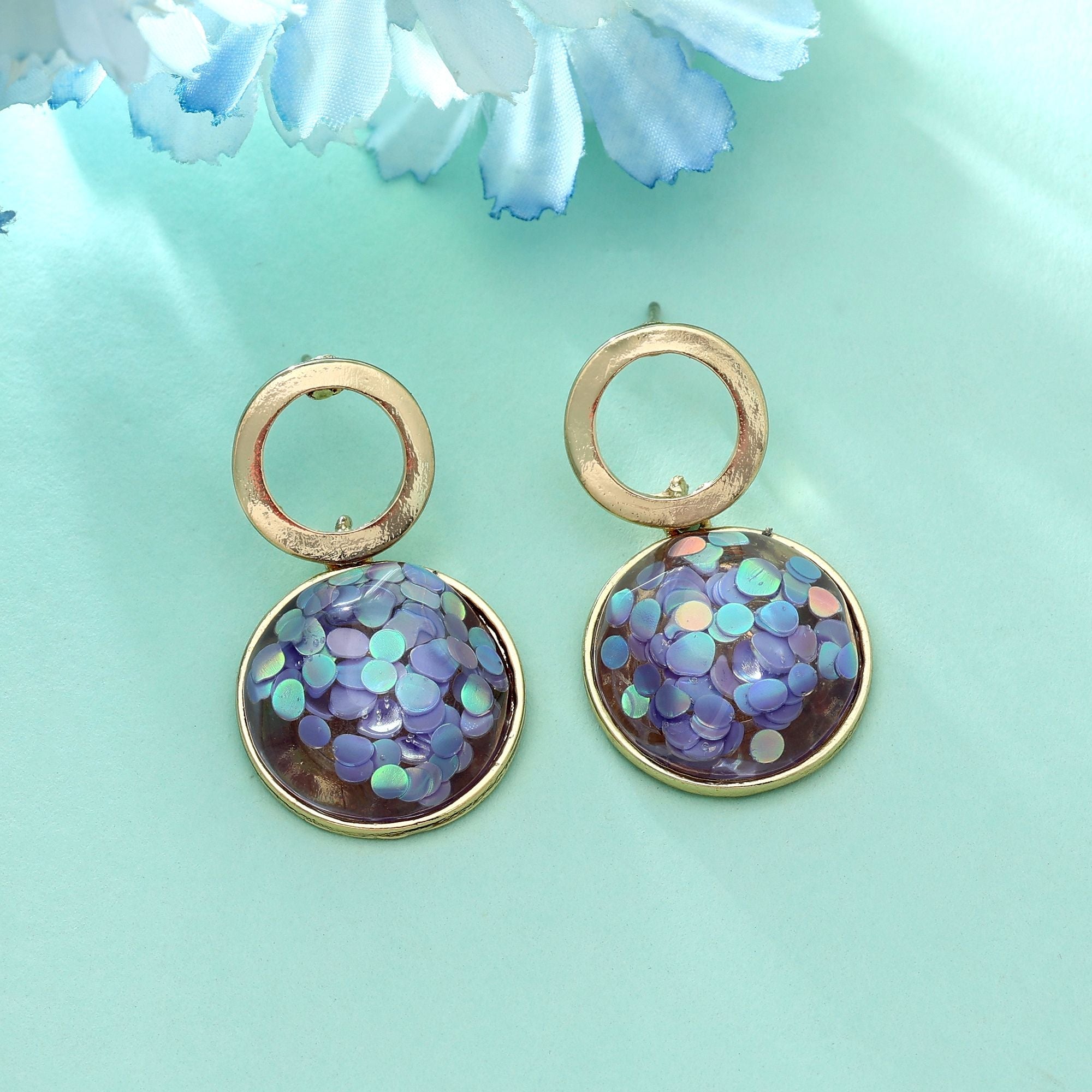 Purple Color Antique Earrings Elegant Antique Finish Festive Wear Jewelry