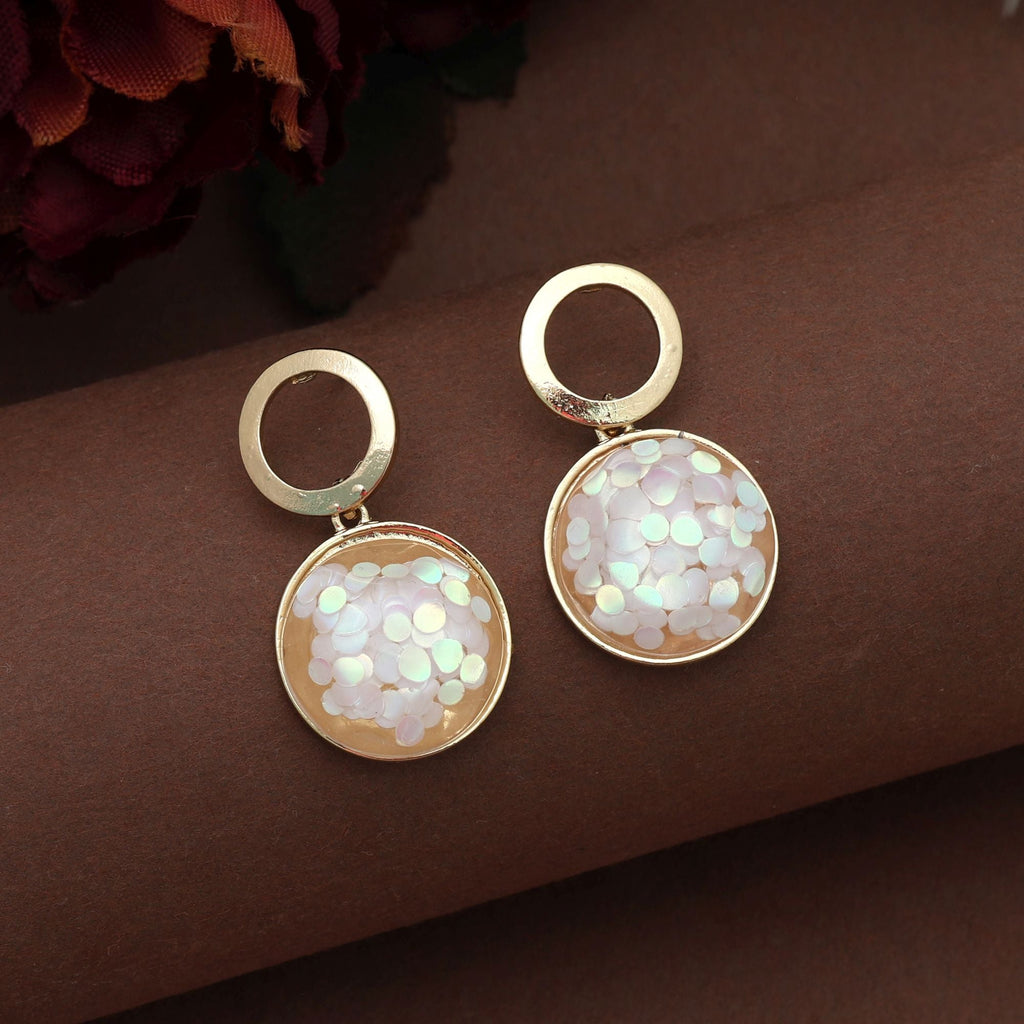 White Color Antique Earrings Elegant Royal Antique Inspired Party Wear Jewelry