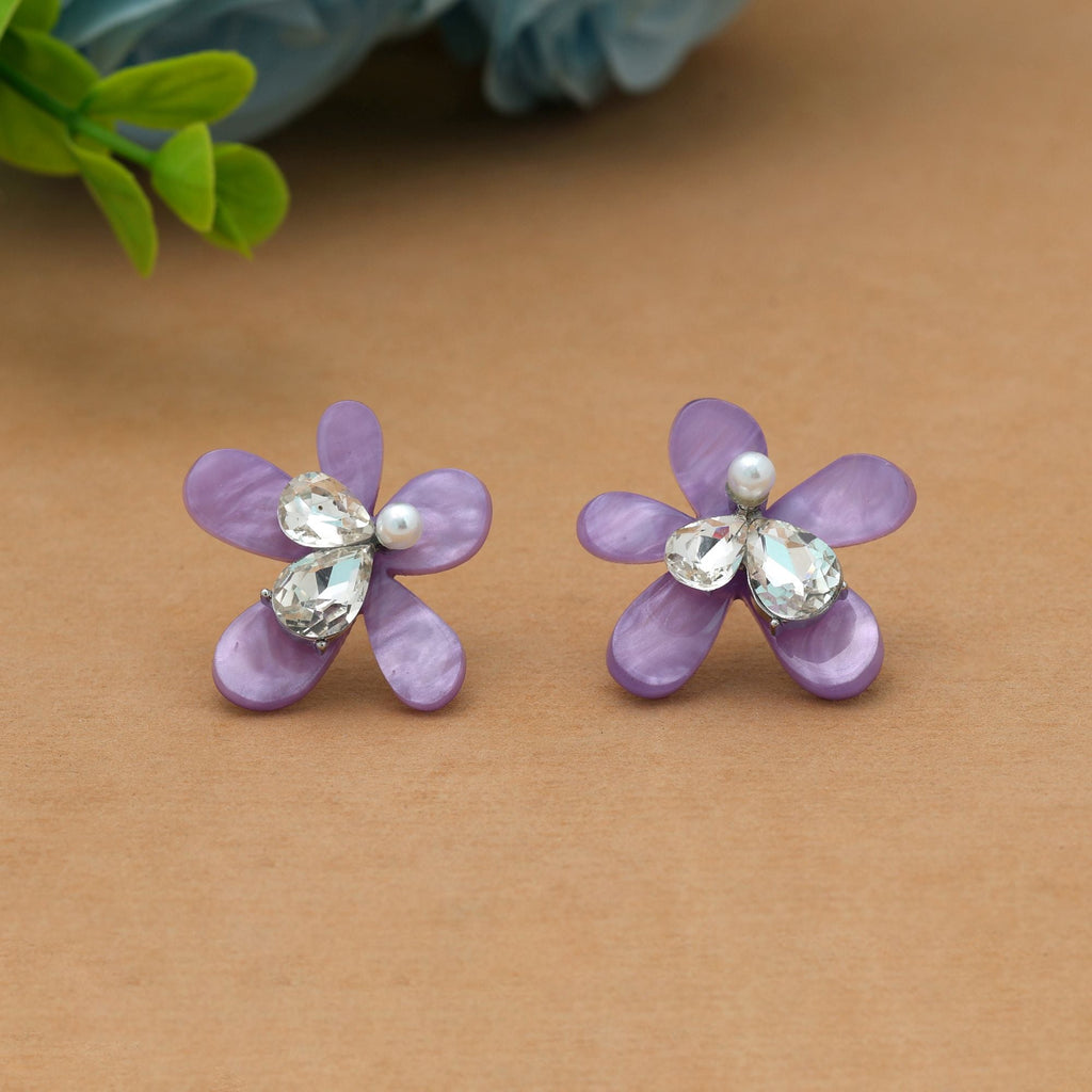Purple Color Antique Earrings Royal Vintage Inspired Ethnic Jewelry Design
