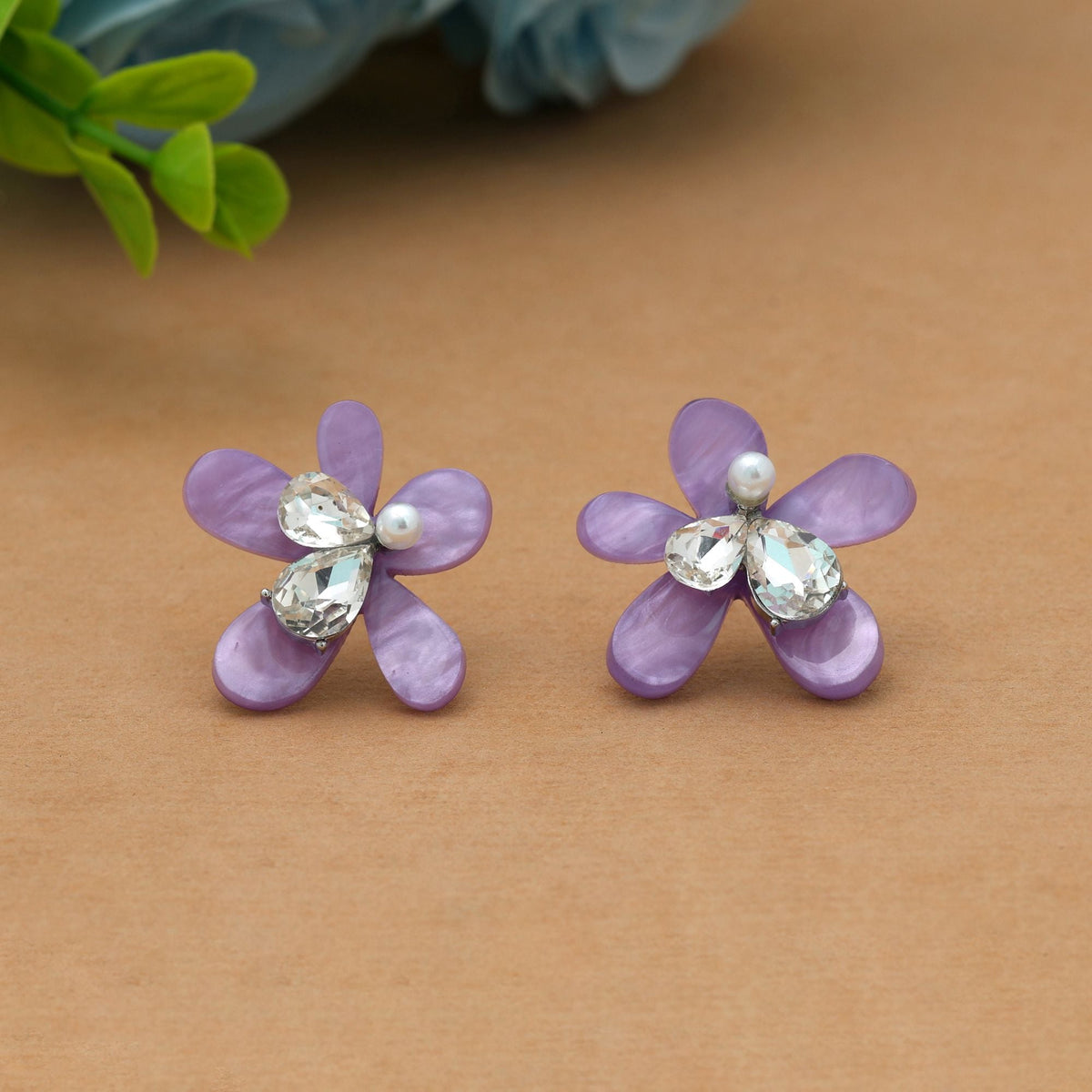 Purple Color Antique Earrings Royal Vintage Inspired Ethnic Jewelry Design