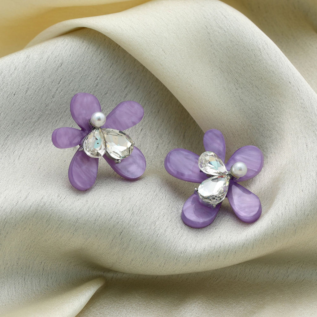 Purple Color Antique Earrings Royal Vintage Inspired Ethnic Jewelry Design