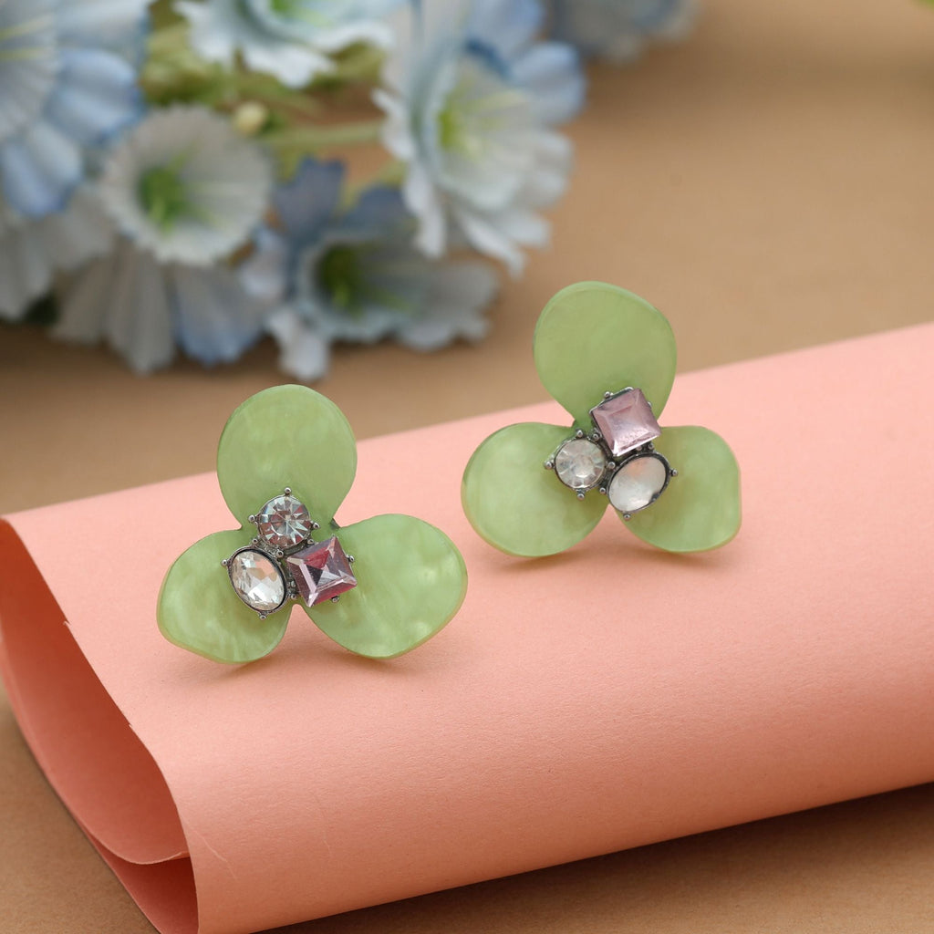 Pista Green Color Antique Earrings Classic Ethnic Antique Finish Jewelry
