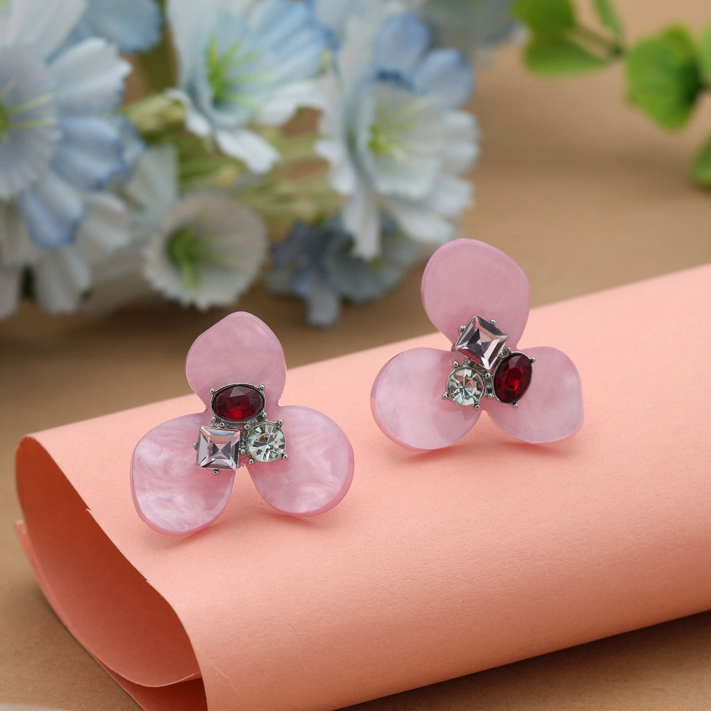 Pink Color Antique Earrings Charming Vintage Inspired Ethnic Jewelry Design