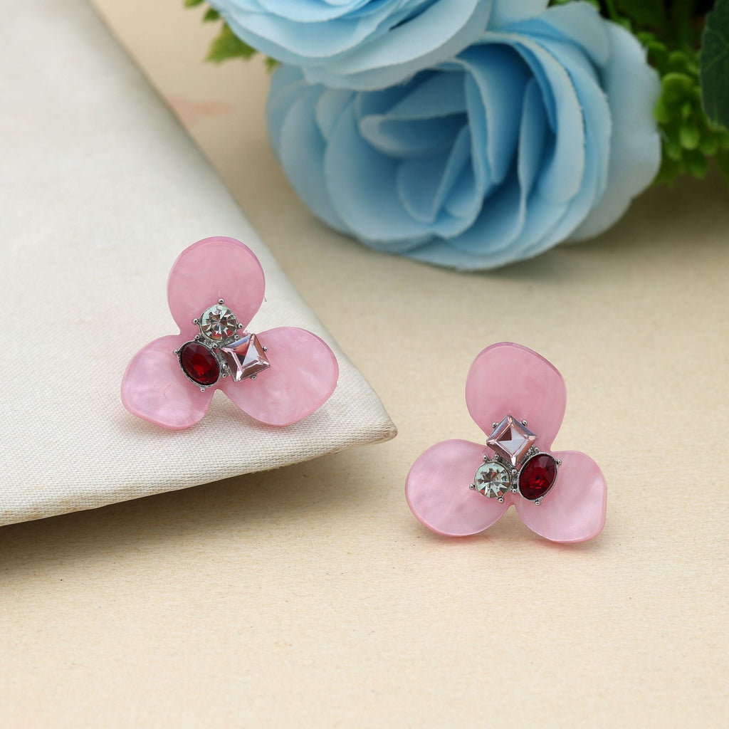 Pink Color Antique Earrings Charming Vintage Inspired Ethnic Jewelry Design