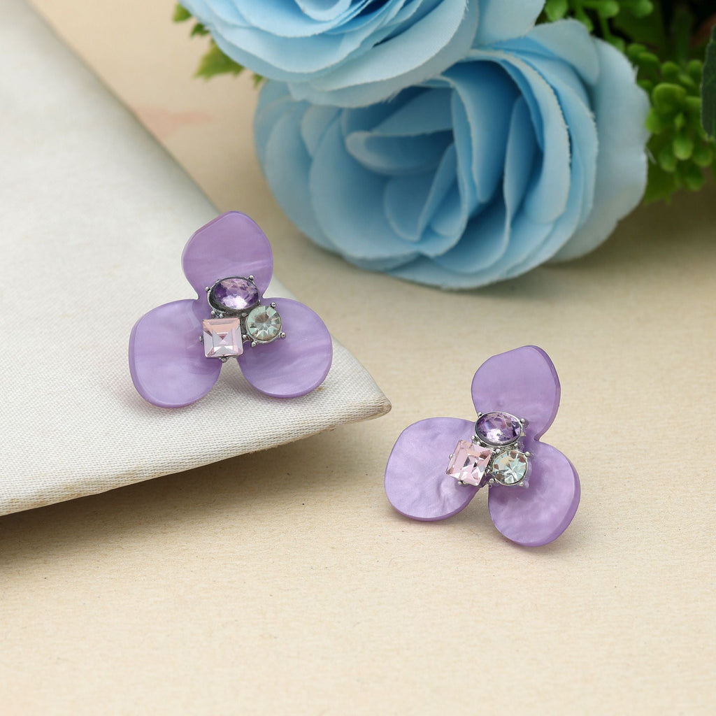 Purple Color Antique Earrings Stylish Ethnic Vintage Statement Jewelry
