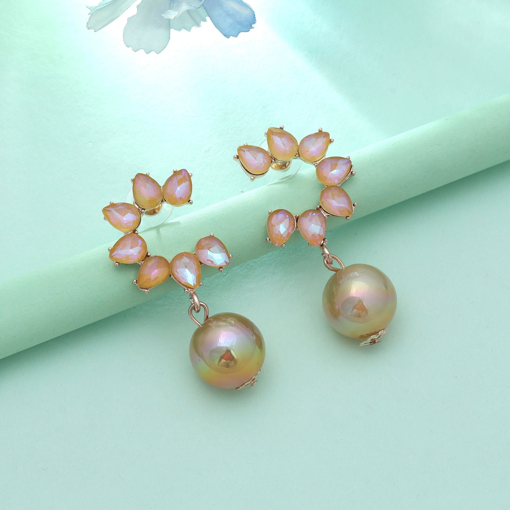 Gold Color Antique Earrings Classic Vintage Ethnic Jewelry Design
