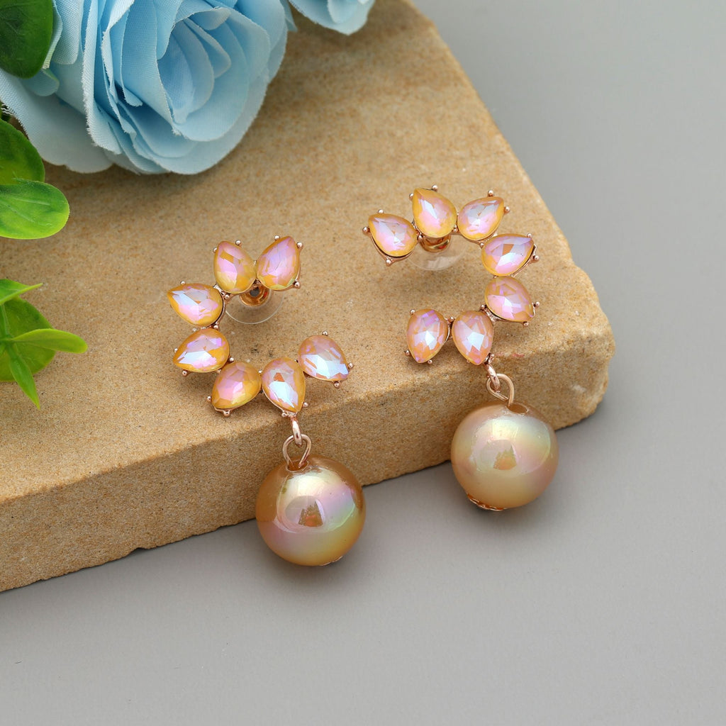 Gold Color Antique Earrings Classic Vintage Ethnic Jewelry Design