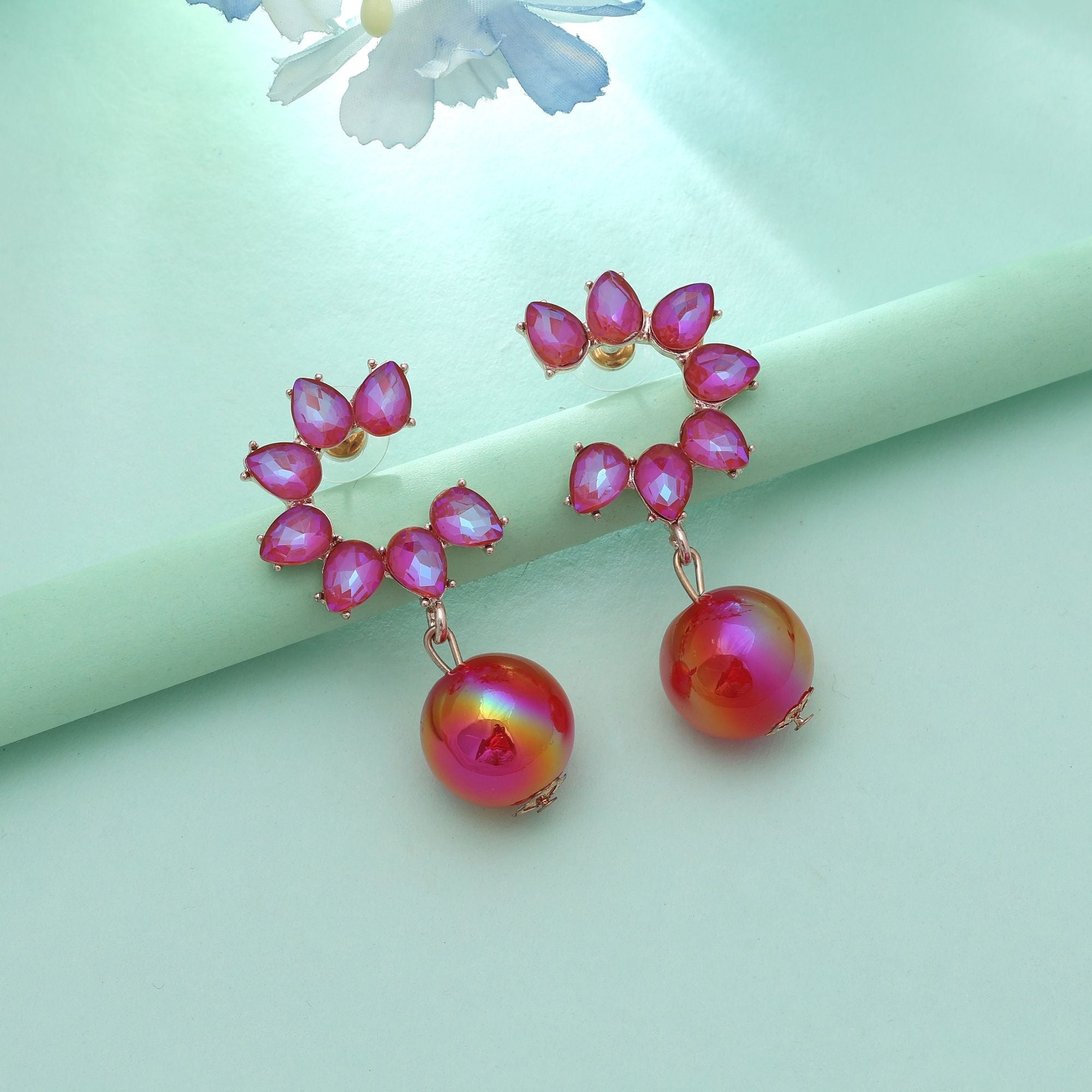 Rani Color Antique Earrings Elegant Heritage Style Ethnic Jewelry