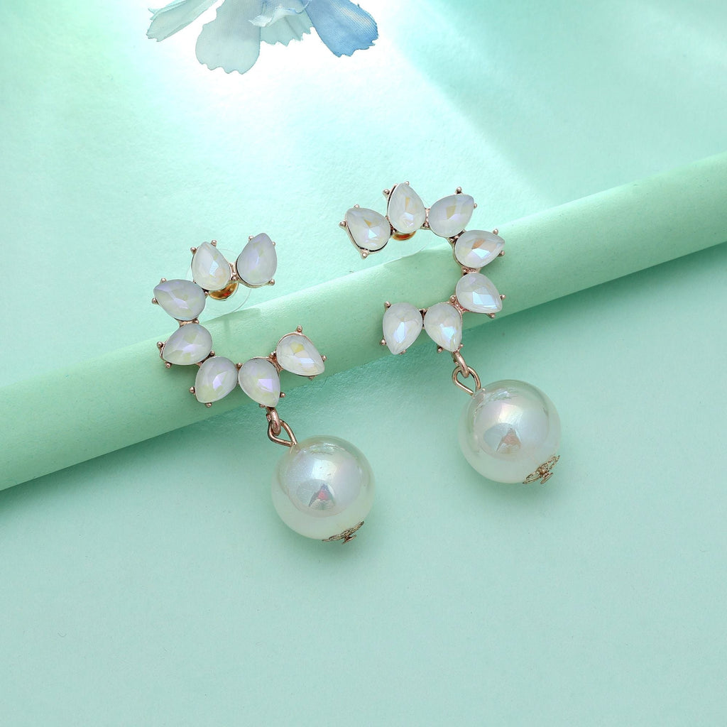 White Color Antique Earrings Royal Antique Ethnic Statement Jewelry