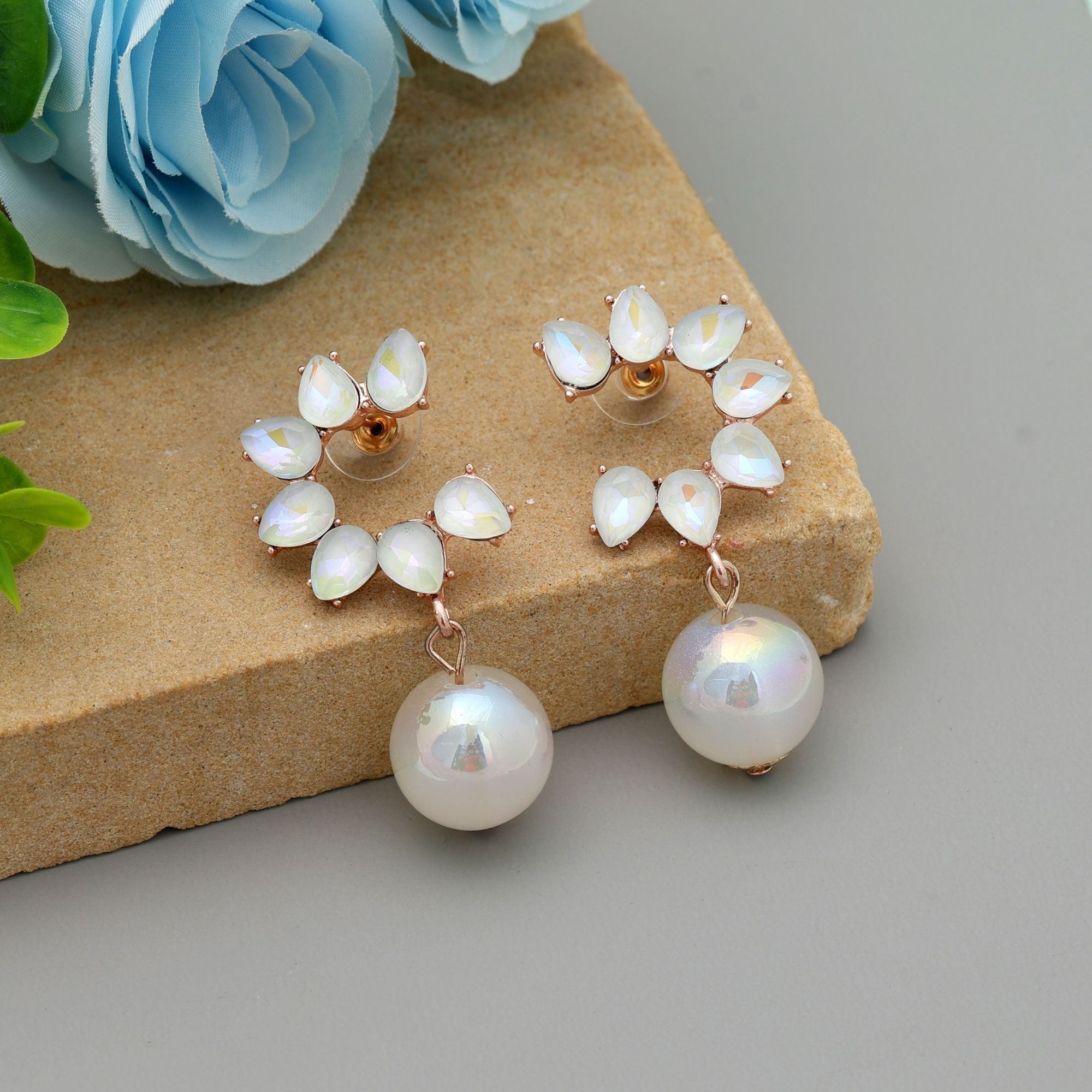 White Color Antique Earrings Royal Antique Ethnic Statement Jewelry