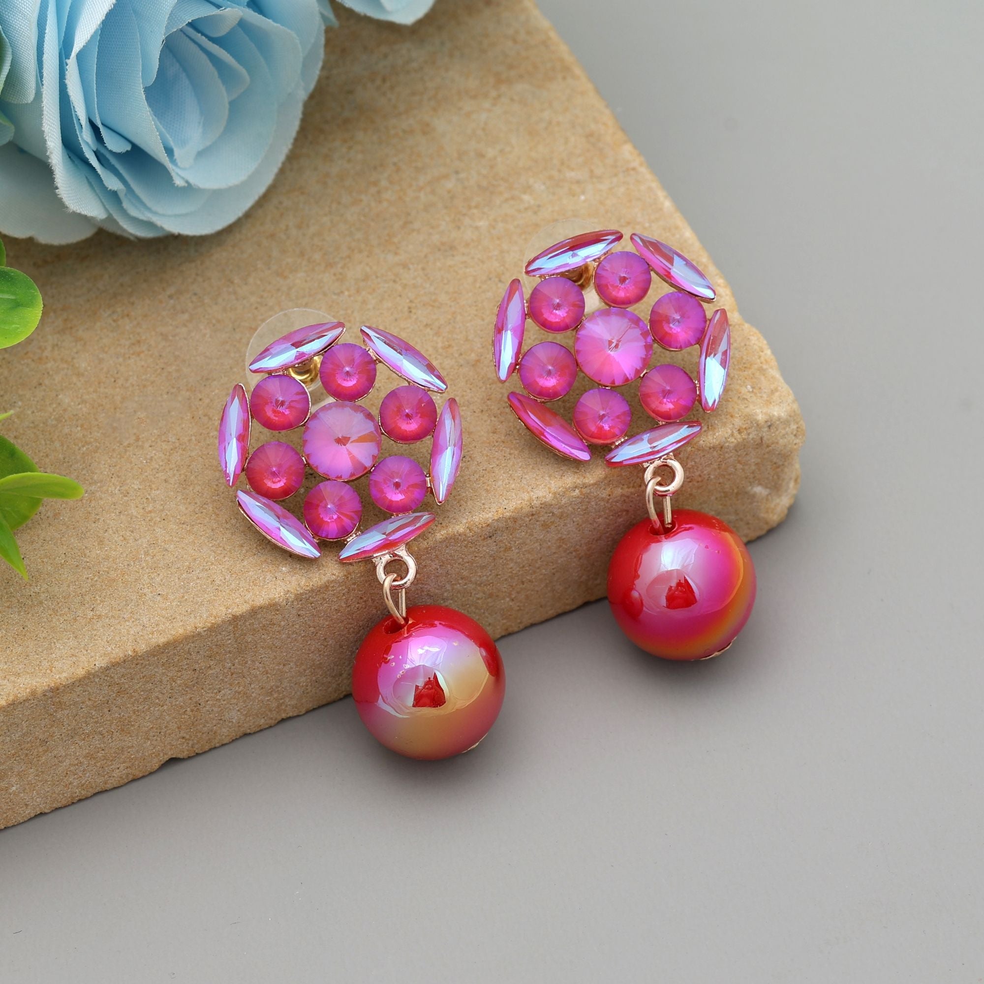 Rani Color Antique Earrings Elegant Antique Finish Traditional Jewelry