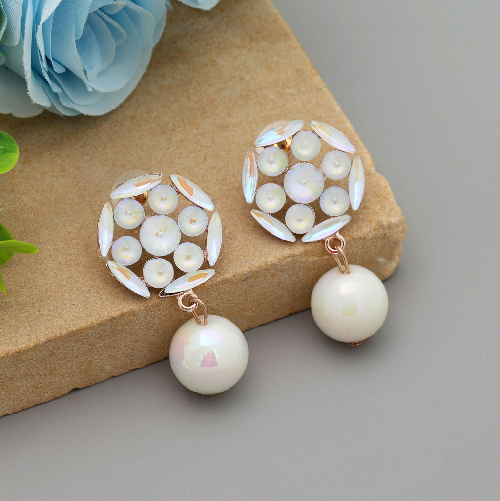 White Color Antique Earrings Traditional Antique Inspired Party Wear Jewelry