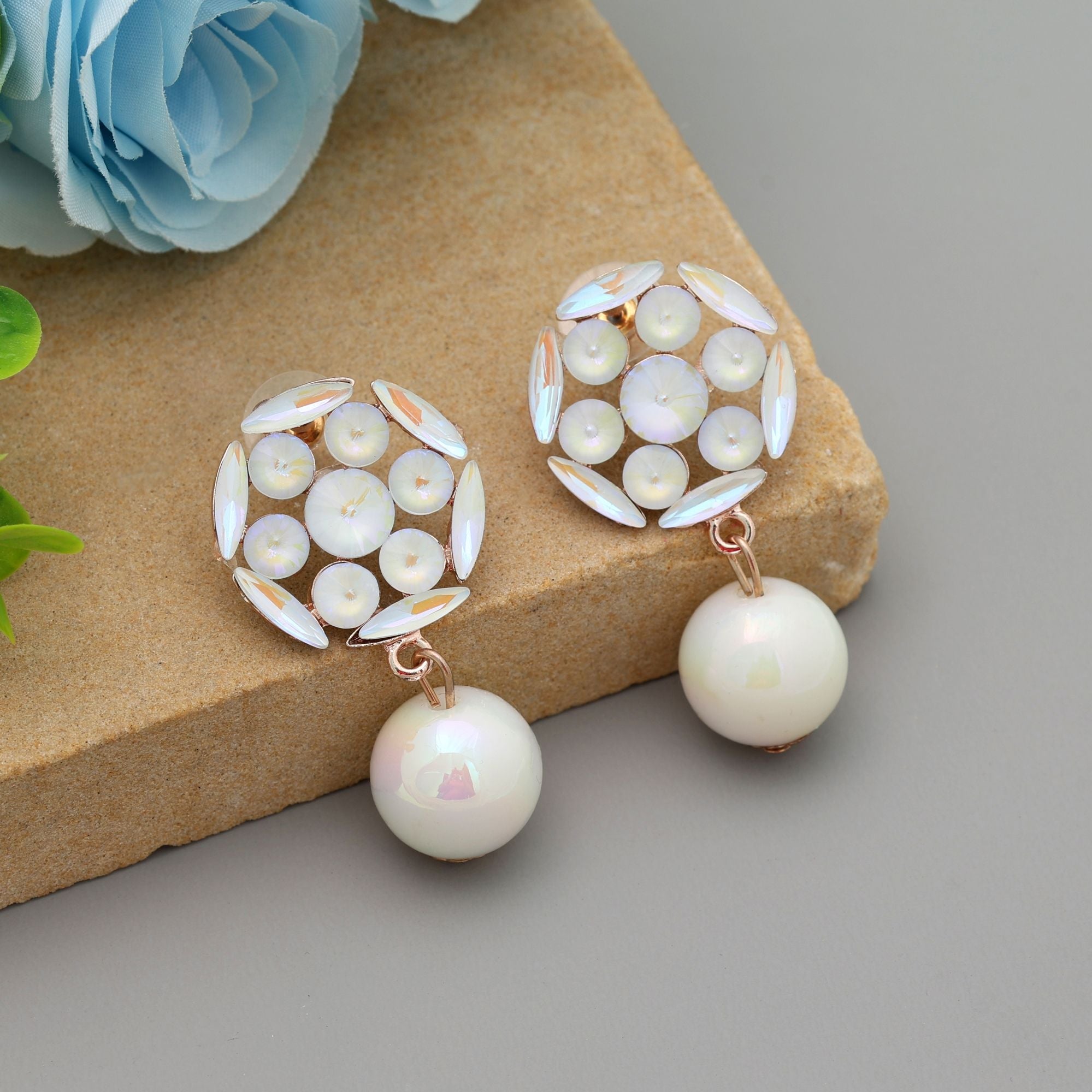 White Color Antique Earrings Traditional Antique Inspired Party Wear Jewelry