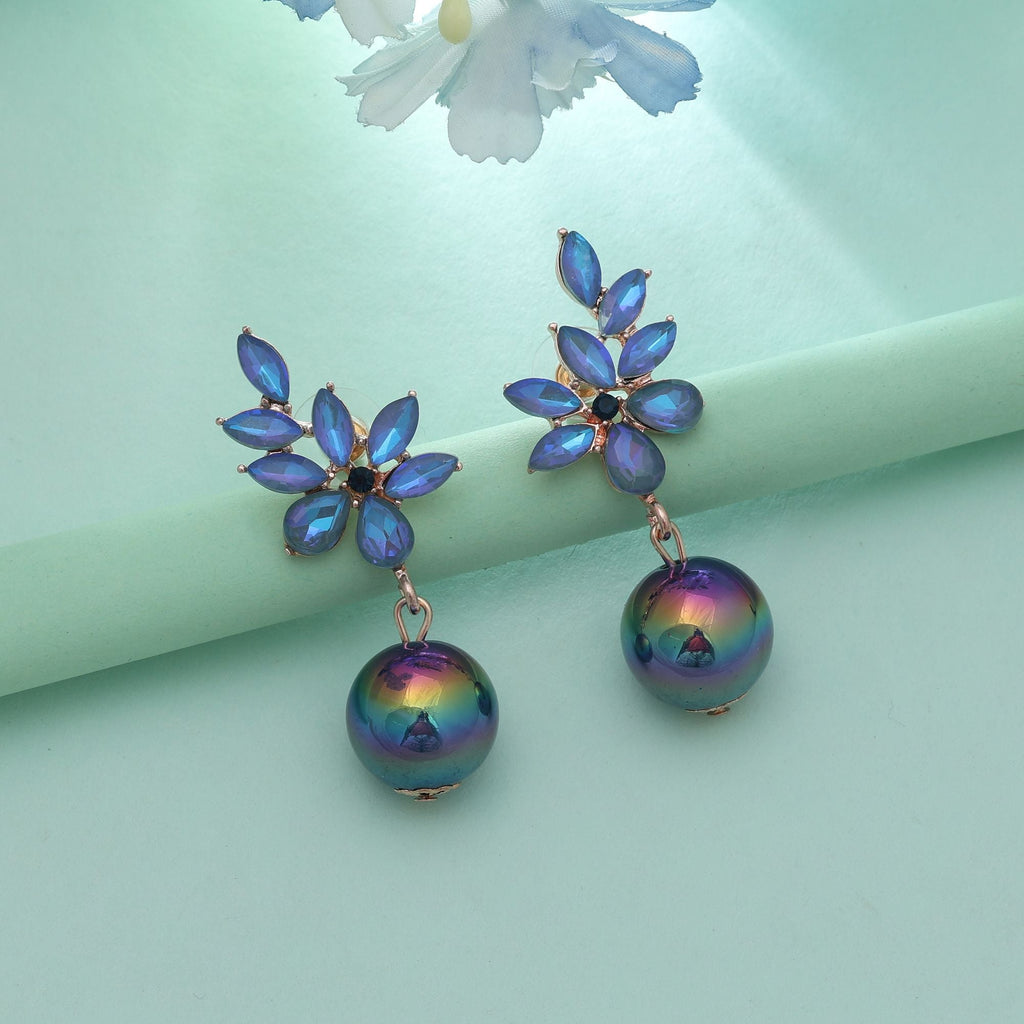 Blue Color Antique Earrings Elegant Traditional Antique Jewelry