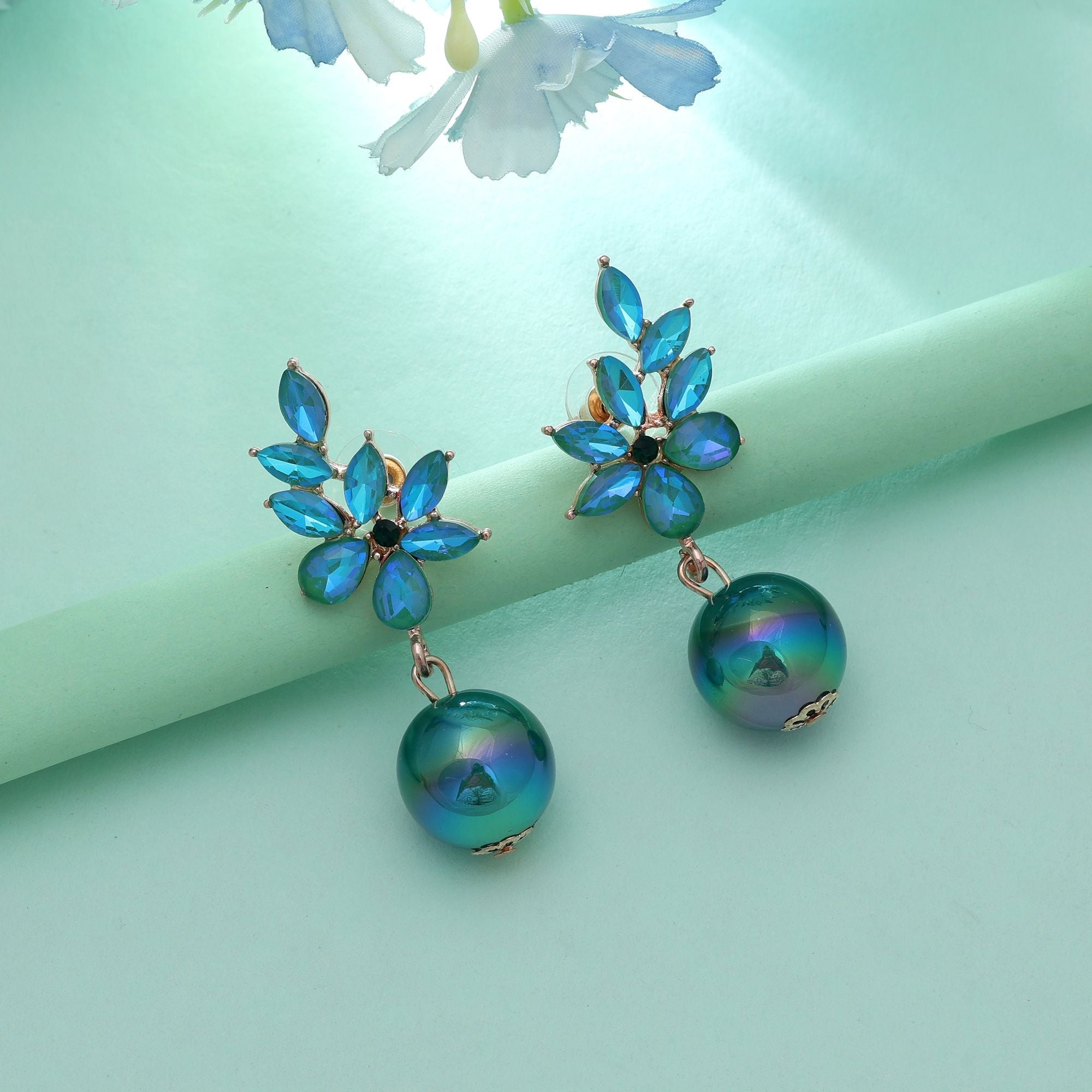 Rama Green Color Antique Earrings Unique Vintage Ethnic Jewelry