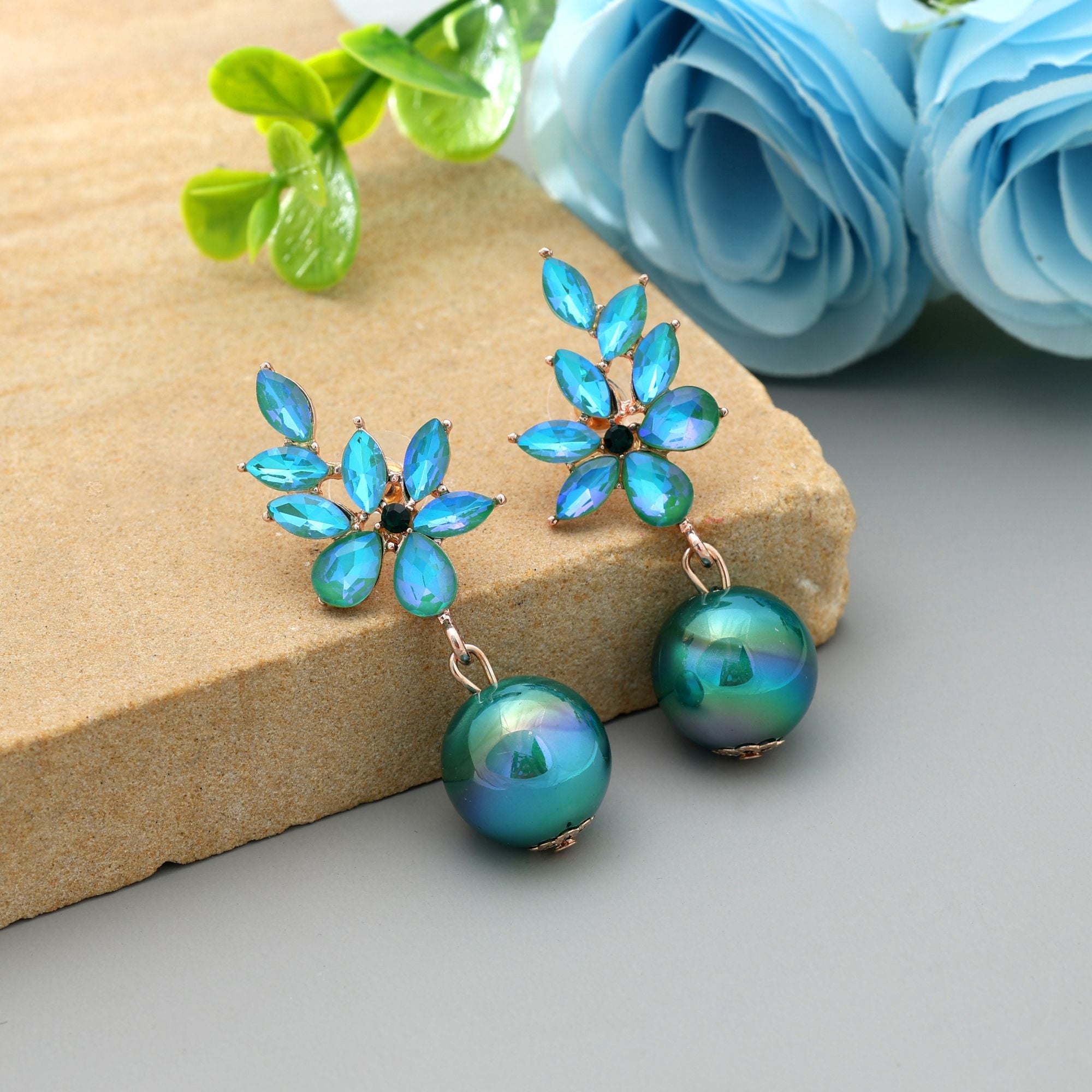 Rama Green Color Antique Earrings Unique Vintage Ethnic Jewelry