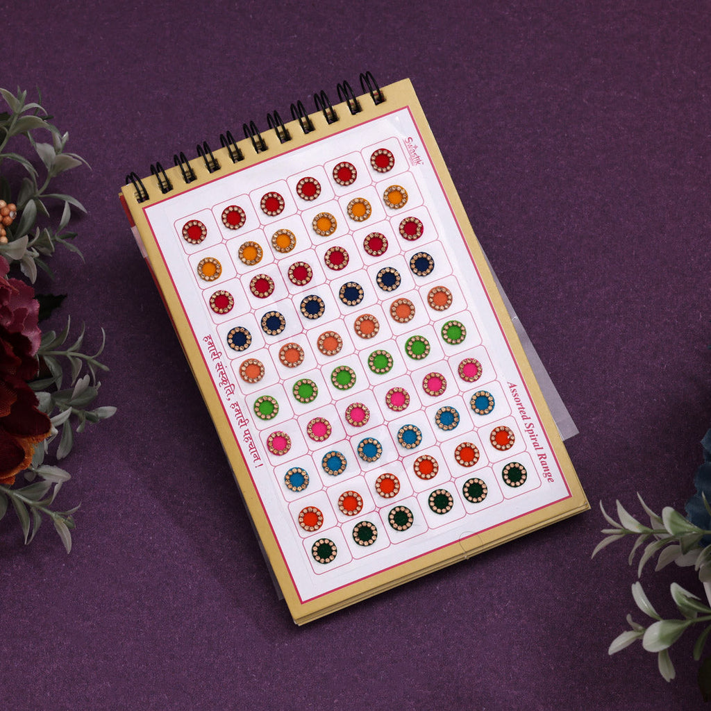 Assorted Color Stone Border Bindi Book For Women & Girls- Total Pieces- 960