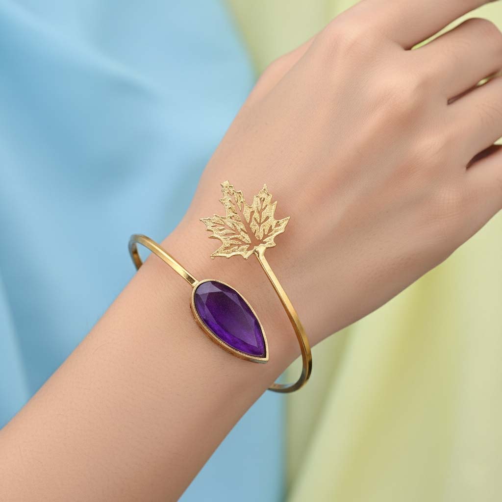 Purple Color Monalisa Stone Bracelet