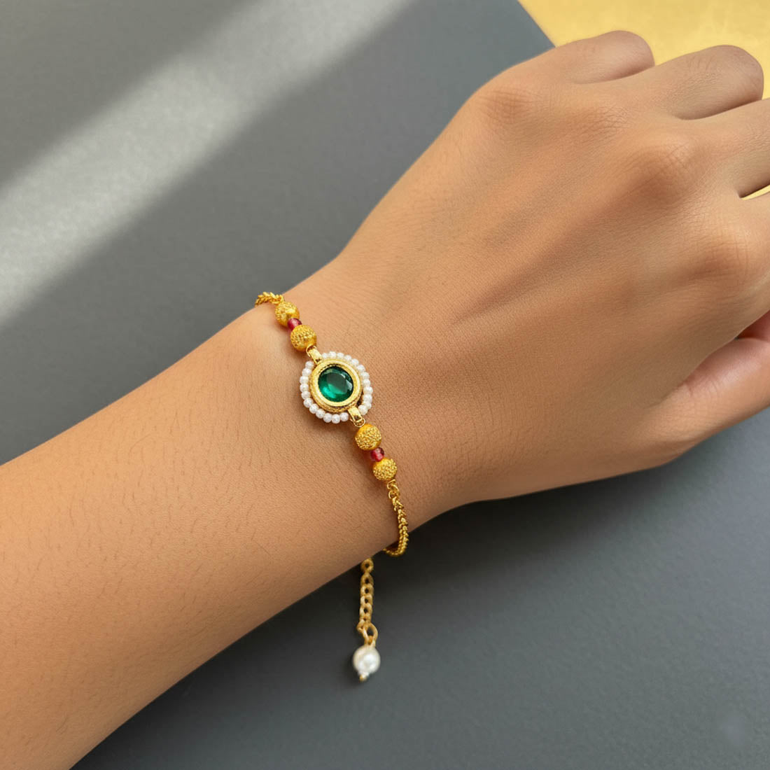 Green Festive Kids Bracelet