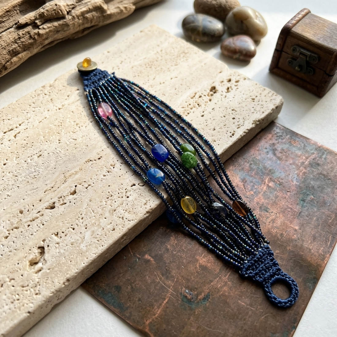 Blue Color Fashion Bracelet Elegant Stylish Everyday Wear Jewelry Design