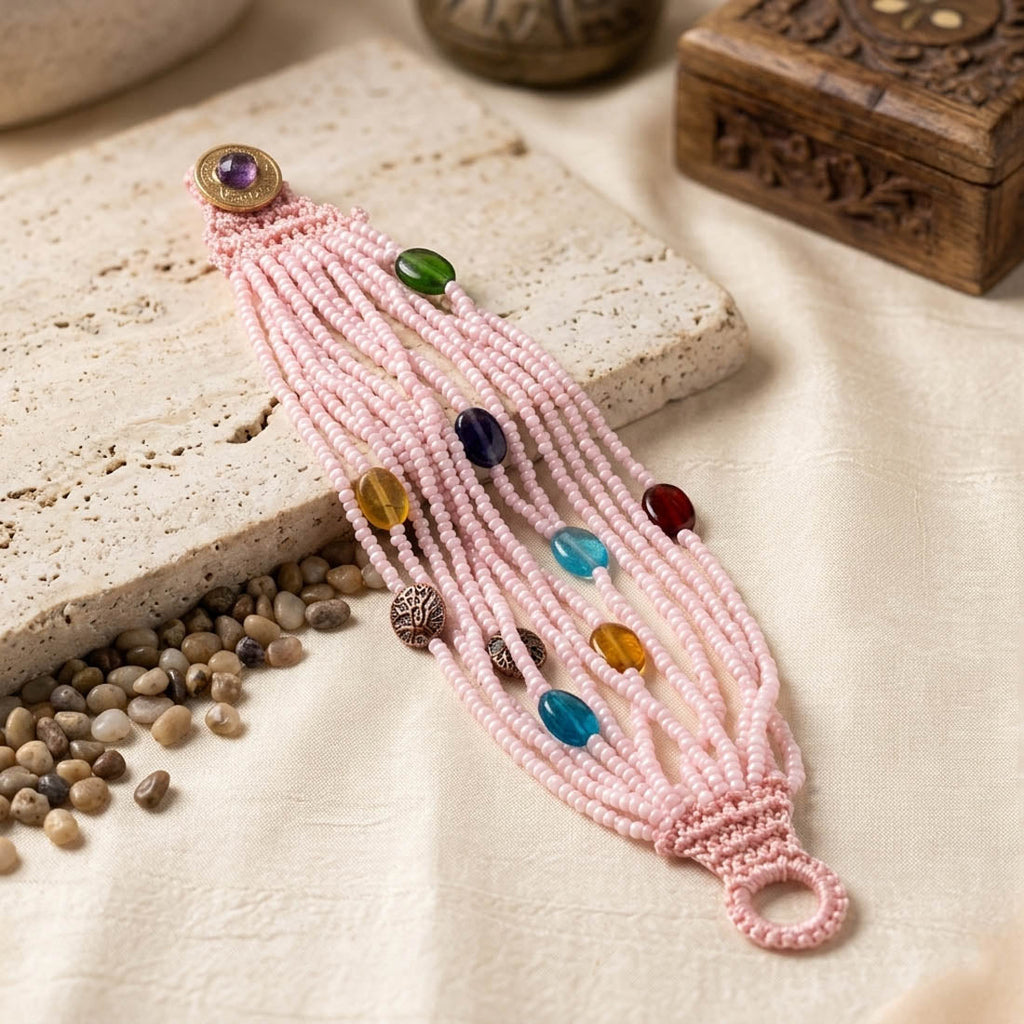 Pink Color Fashion Bracelet Elegant Stylish Modern Everyday Wear Jewelry