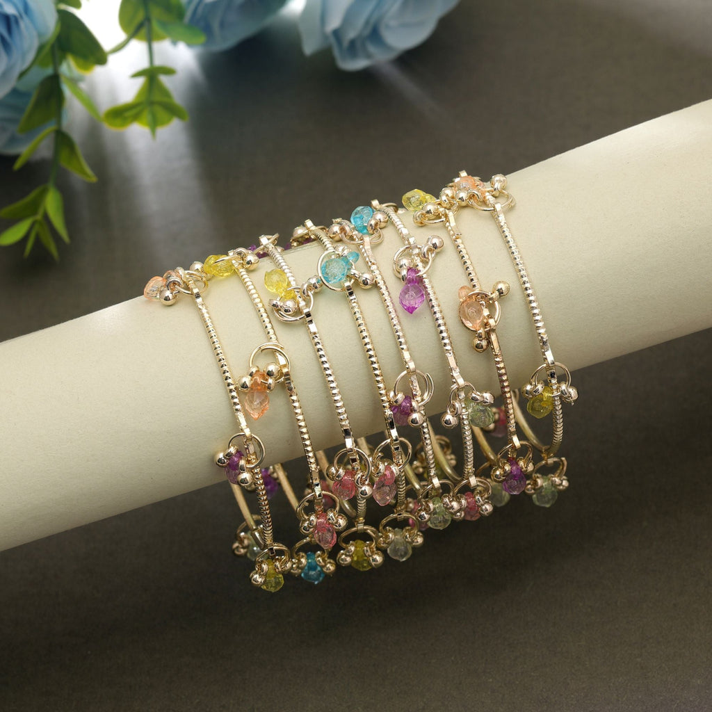 Gold Color Kashmiri Thread Bangle Set Royal Design