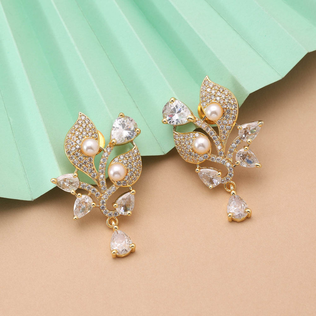 White Color Radiant Shine American Diamond Earrings For Elegant Women’S Daily Jewelry