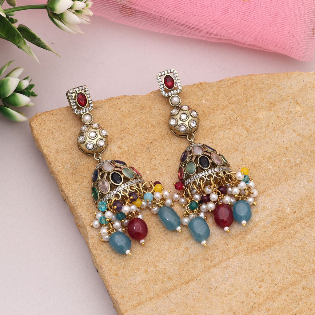 Multi Color American Diamond Earrings For Girls & Women