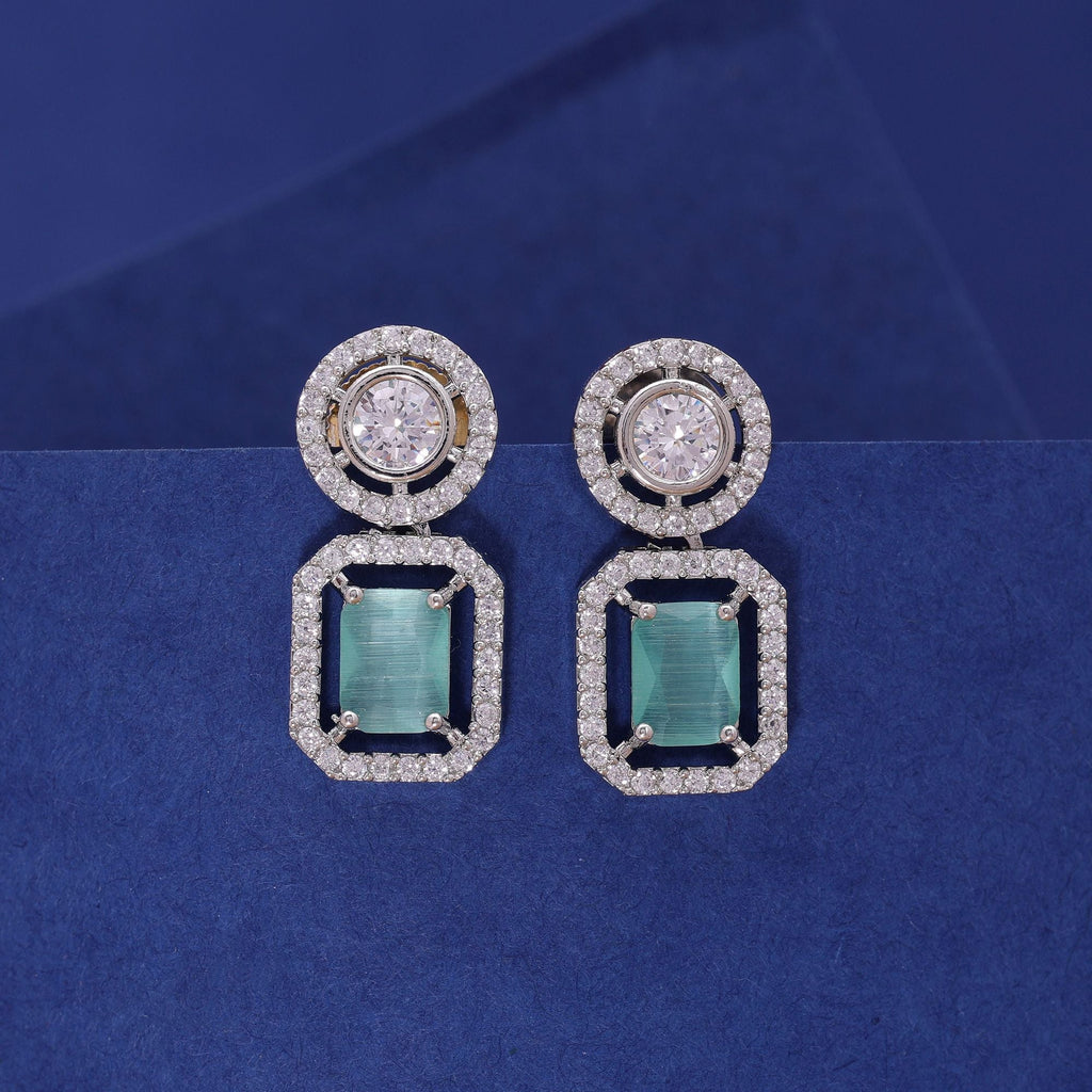 Pista Green Color Elegant Earrings