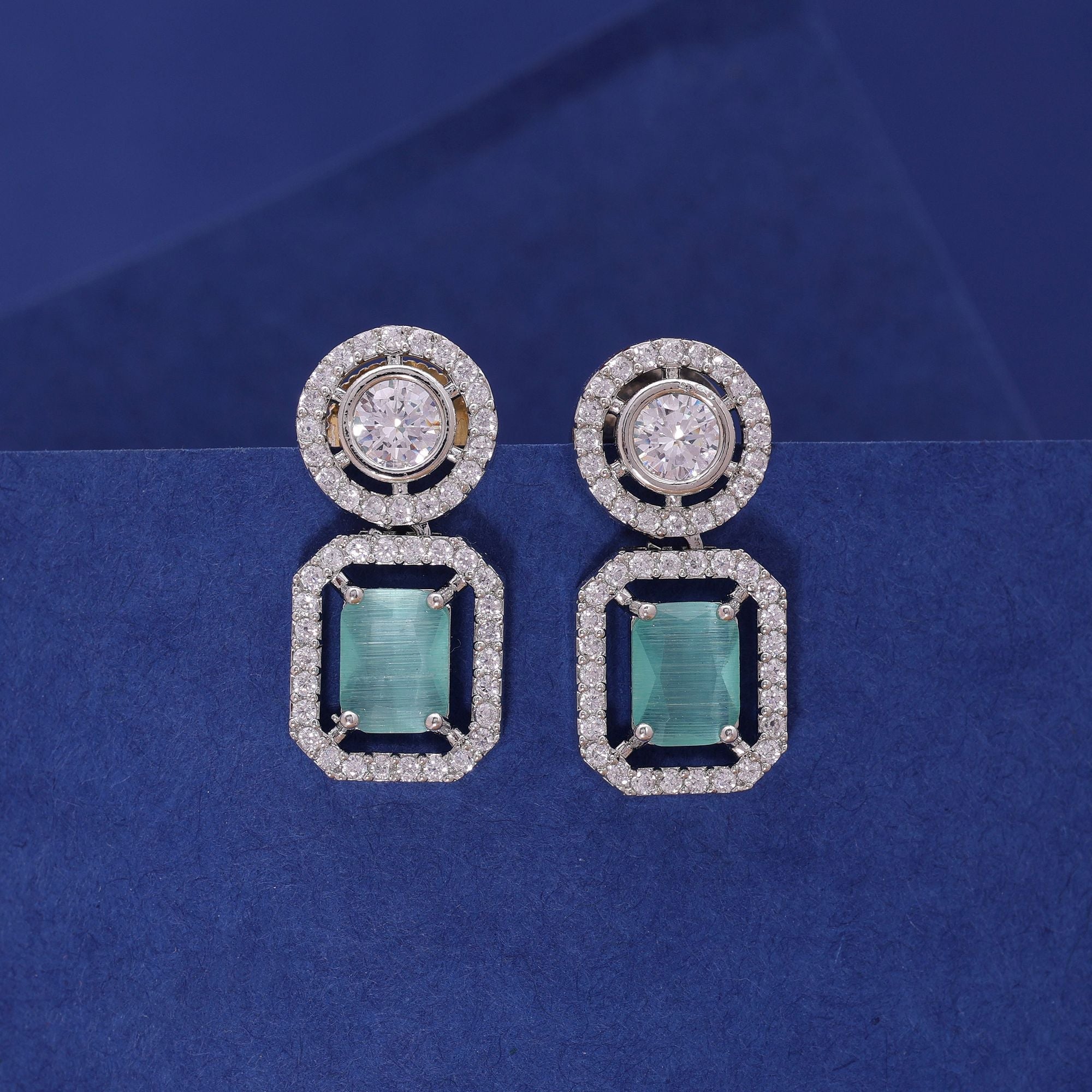 Pista Green Color Elegant Earrings