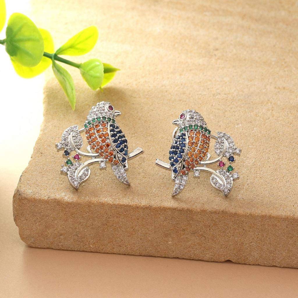 Multi Color American Diamond Earrings Fashion Earrings With Vibrant Party Appeal