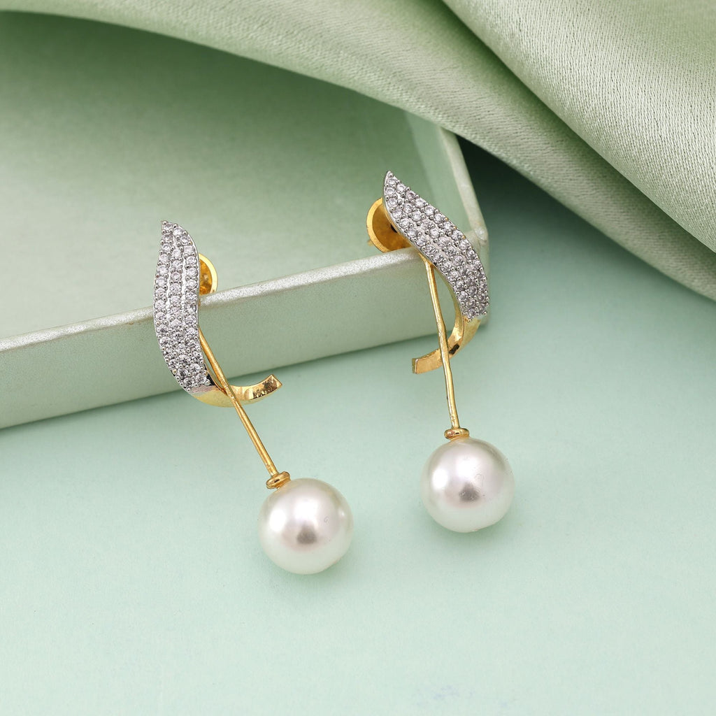 White Color American Diamond Earrings Fashion Earrings With Wedding Ready Sparkle