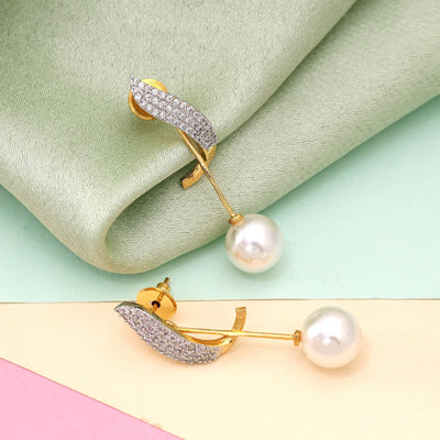 White Color American Diamond Earrings Fashion Earrings With Wedding Ready Sparkle