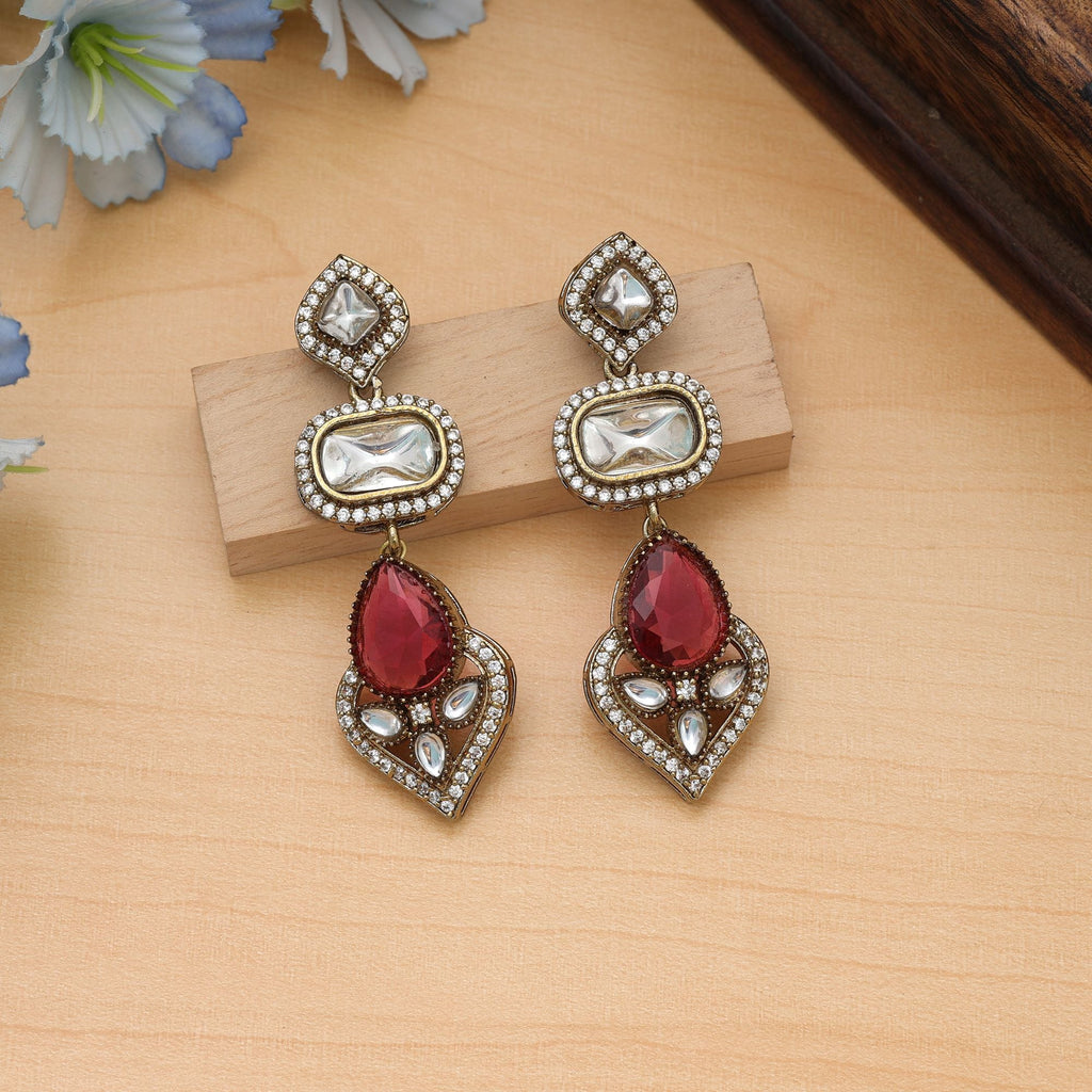 Rani Color American Diamond Earrings Wedding Wear