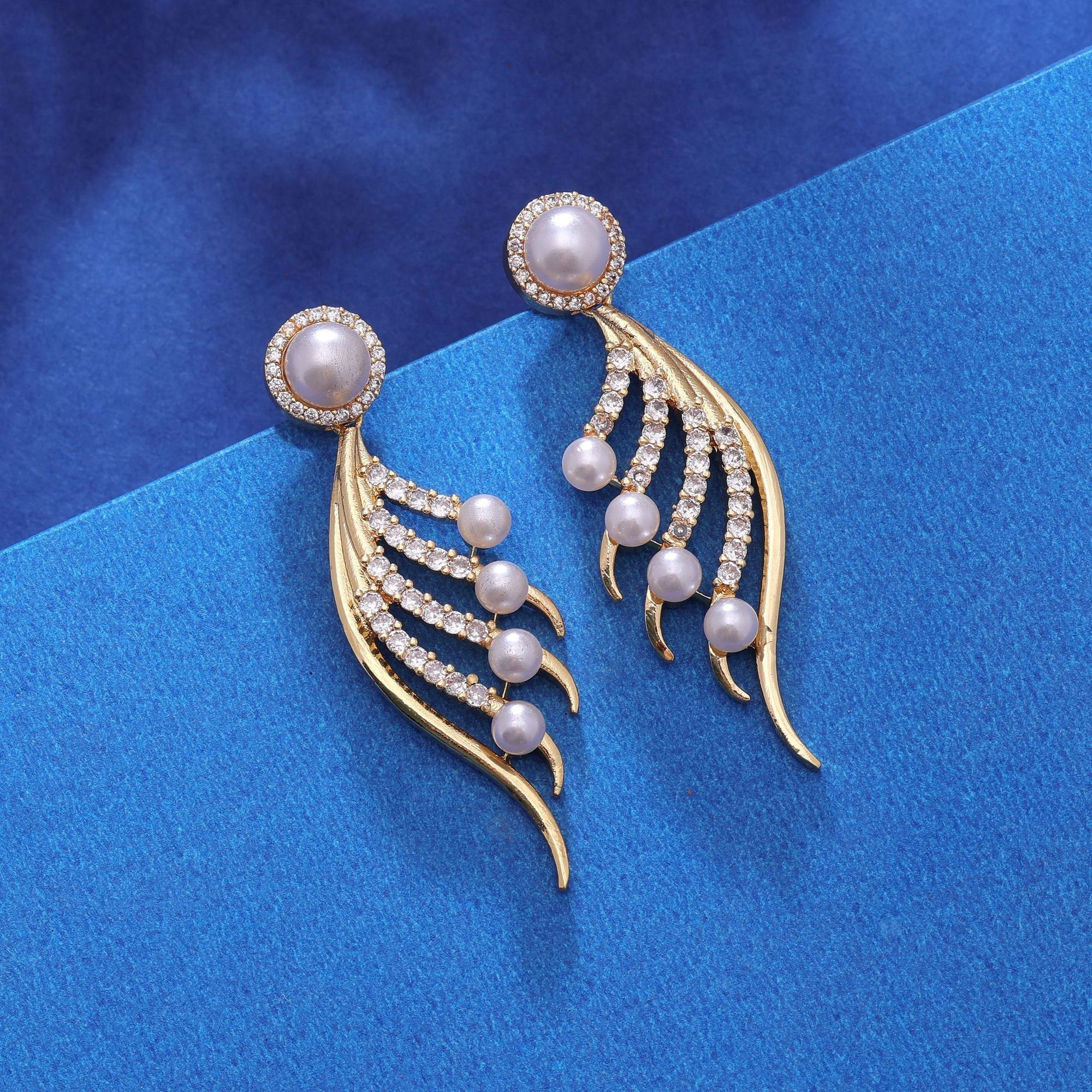 Gold Color American Diamond Earrings