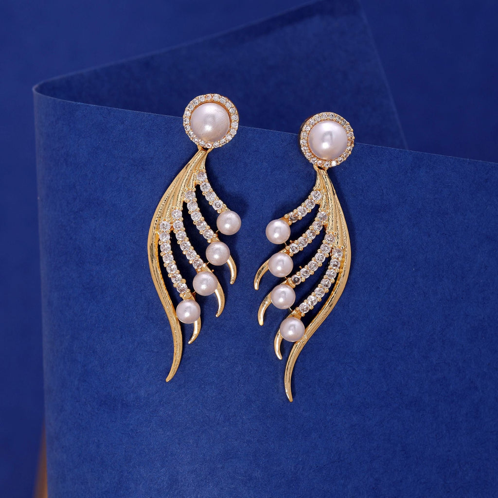 Gold Color American Diamond Earrings