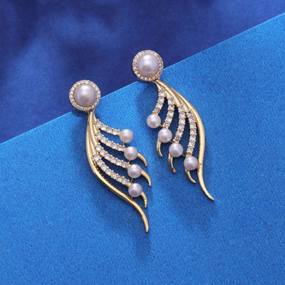 Gold Color American Diamond Earrings